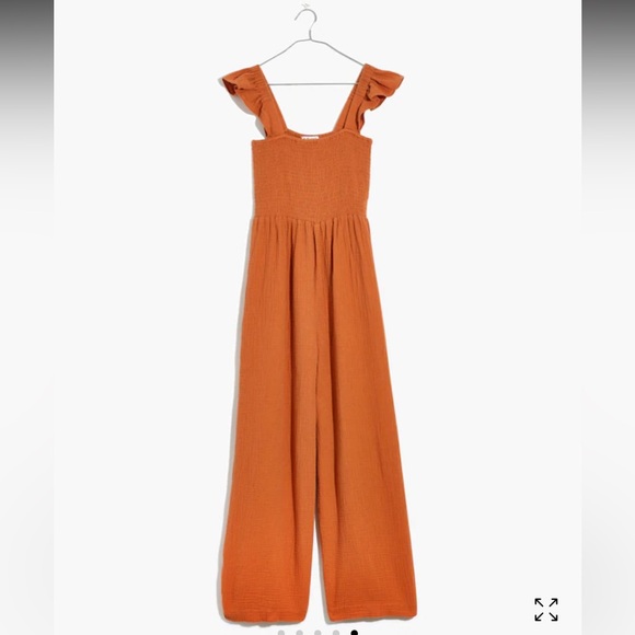 Madewell Sz.8 Lightspun Lucie Flutter-Sleeve Jumpsuit in the color mulled cider - Picture 6 of 12
